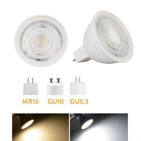 Bombilla LED GU10 MR16 regulable, 5W, Ángulo de haz de Chip COB, candelabro de 24 grados, lámpara LED para luz descendente de mesa, 110v, 220V ► Foto 1/6