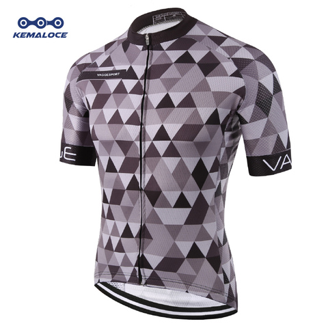 Kemaloce clásico Pro Tour apretado hombres ciclismo Jersey transpirable tinte sublimado carrera ciclismo ropa reflectante gris Pro Bike Wear ► Foto 1/6