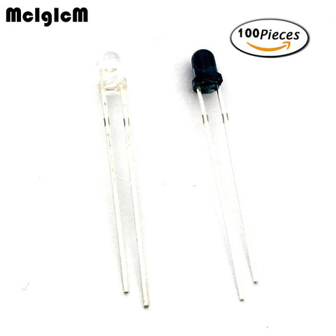 MCIGICM 50 pairs LED 3mm 940nm infrarrojos IR emisor y recibe la luz redonda del tubo del diodo 5mm 940nm ► Foto 1/1