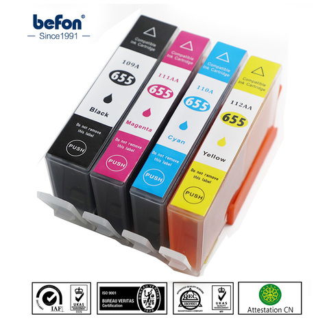 Befon, Compatible con 655, reemplazo de cartucho de tinta para impresora HP 655 HP655 para deskjet 3525 5525 4615 4625 4525 6520 6525 6625 ► Foto 1/6