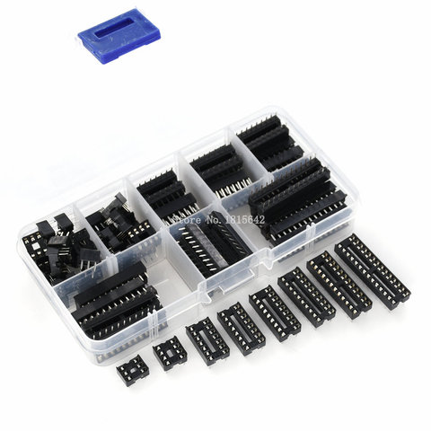 66 unids/lote DIP IC Sockets adaptador toma de corriente tipo soldadura Kit 6,8,14,16,18,20,24,28 pines nuevo ► Foto 1/4
