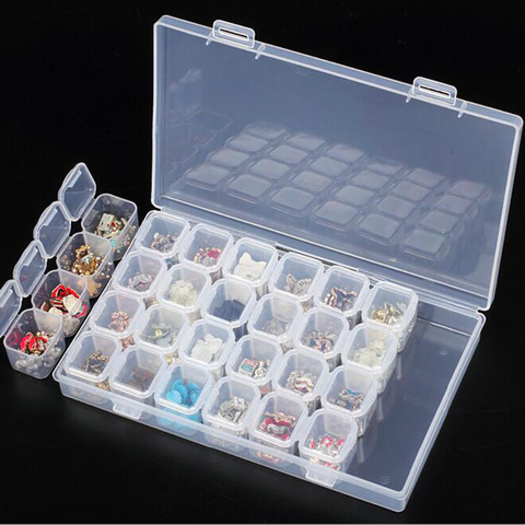 Caja de almacenamiento de joyería transparente anillo pendiente Drug Pill Beads caja organizadora de plástico portátil caja contenedor de cuentas artesanales ► Foto 1/5