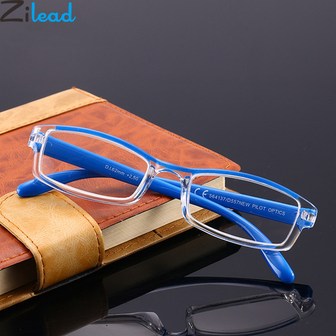 Zilead ultraligero marco completo claro se inclina gafas de lectura mujeres y hombres resina HD gafas presbiópicas + 1.0to + 4,0 Unisex ► Foto 1/4