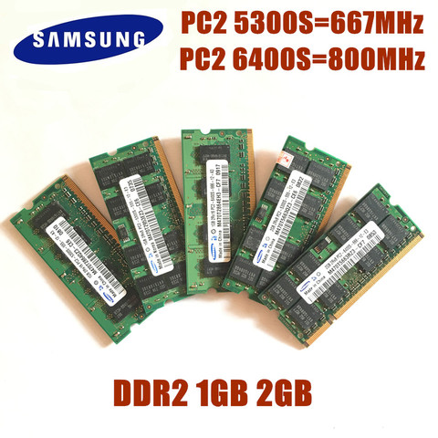 Original SAMSUNG 2GB 1GB 4GB 2RX8 2Rx16 PC2-5300S 6400 Laptoop RAM 1G 2G 4G DDR2 667 800 MHz 5300S 6400S portátil de memoria ► Foto 1/6