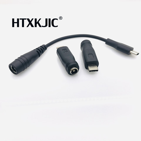 5,5*2,1mm 5,5x2,1mm hembra jack a USB 3,1 de tipo C macho cable DC adaptador de conector de alimentación de CC a tipo c macho ► Foto 1/6