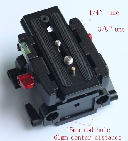 15mm varilla Rail Quick Release QR baseplate para Enfoque soporte DSLR Rig cámara y trípode ► Foto 1/6