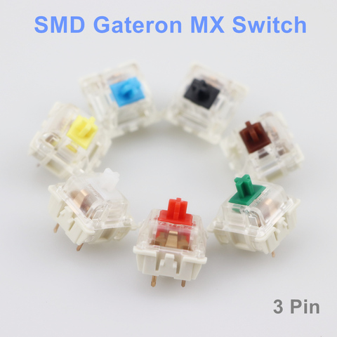 Gateron-interruptores SMD para teclado mecánico GK61GK64, interruptor Gateron de 3 pines, Negro, Rojo, marrón, azul, verde claro y amarillo, dz60 ► Foto 1/5