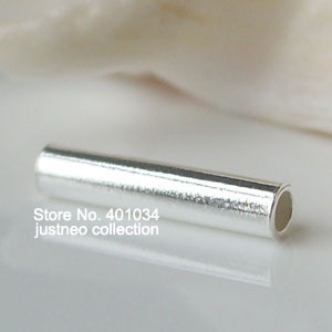 Cuentas de plata 925 sólida de 10x2mm, Conector de cuentas de tubo espaciador para collar y pendiente pulsera joyería, 1 unidad ► Foto 1/1