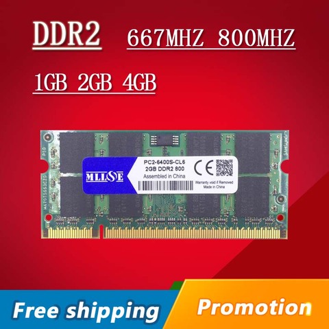 MLLSE 1gb 2gb 4gb DDR2 DDR 2 667 800 667mhz 800mhz PC2-5300 sodimm soddram Memoria Ram para portátil Notebook ► Foto 1/6