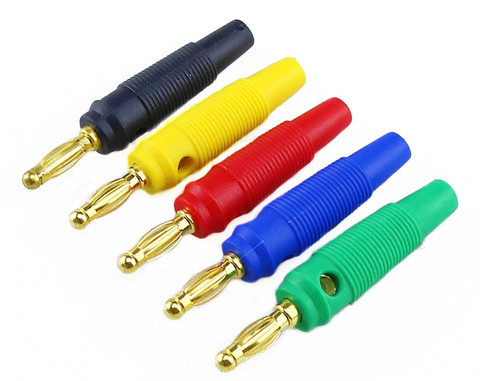 Uds nuevo 4mm tapones chapados en oro Musical altavoz Cable Pin conectores enchufe Banana 5 color ► Foto 1/3