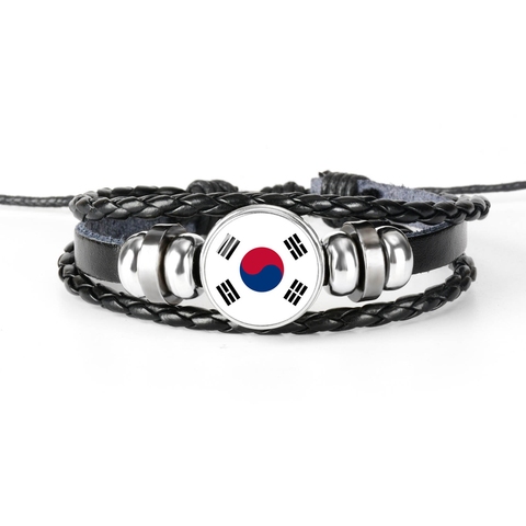 Pulsera con bandera nacional de Corea del Sur para hombres y mujeres, joyería de Amistad de regalo para fanáticos del fútbol, novedad de 2022 ► Foto 1/6