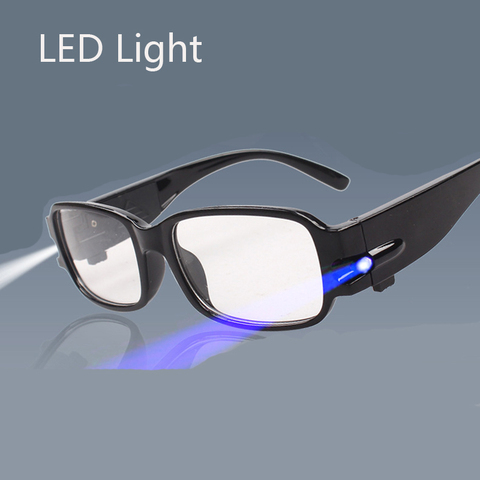 Gafas de lectura con luz LED, lentes de lectura con luz LED, gafas de presbicia nocturna con dioptría transparente Occhiali Da Lettura + 1,00 + 1,50 + 2,00 + 2,50 + 3,00 + 3,50 + 4,00 ► Foto 1/6