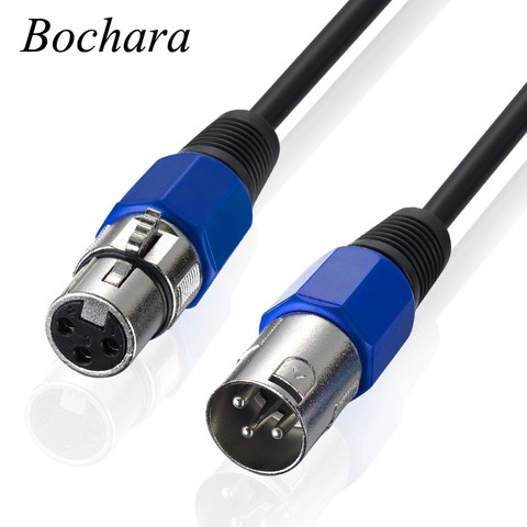 Bochara-Cable de Audio XLR macho a hembra, M/F, para mezclador de micrófono, OFC, cobre, 1m, 1,8 m, 3m, 5m, 6m, 10m, 15m, 20m ► Foto 1/6