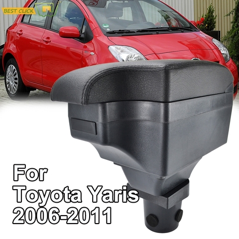 Caja de consola central negra con diseño de coche para Toyota Yaris Vitz 2006-2011 nuevo reposabrazos 2008 2010 ► Foto 1/6