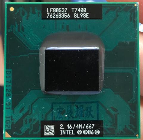 Intel-procesador Intel Core 2 Duo T7400 CPU SL9SE B2, ordenador portátil, PGA 478, cpu 100%, funciona correctamente ► Foto 1/2