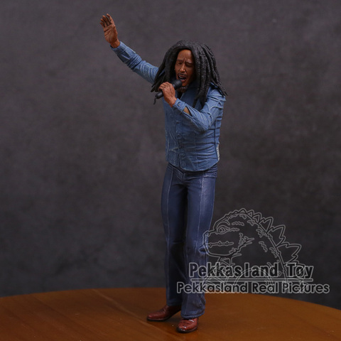 Figuras de acción de Bob Marley Music Legends, cantantes y micrófonos de jamaiquina, juguete de modelos coleccionables en PVC, 18cm ► Foto 1/4