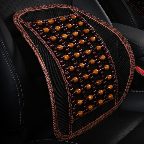 Cojín transpirable para la cintura del coche, accesorio para el asiento del coche, con cuentas de madera, para el verano ► Foto 1/4