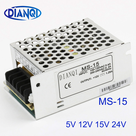 DIANQI fuente de alimentación MS-15W 24v 12v 5v 15v mini tamaño ac dc convertidor Unidad de fuente de alimentación regulador de voltaje CC MS-15-5 MS-15-24 ► Foto 1/1