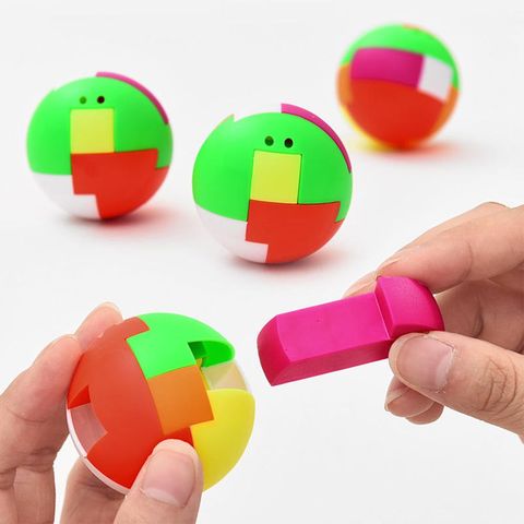 Puzle de juguete educativo para niños, pelota de ensamblar, juguete creativo de plástico, Mini rompecabezas de bola multicolor, 1 Uds. ► Foto 1/6