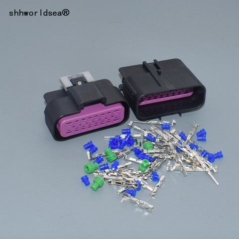 Shhworldsea 16 vías 1,5mm 2,8mm negro sellado montaje de conector macho y hembra, corriente máxima 15A 15326085/15326084 ► Foto 1/5