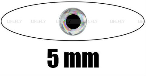 5mm 3D de plata/venta al por mayor 1100 suave moldeada 3D holográfica ojos de pescado a mosca de corte señuelo de 3/16