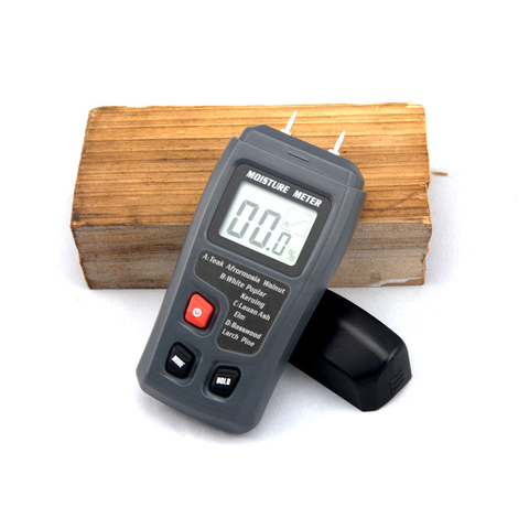 EMT01 0-99.9%, medidor de humedad de madera Digital de dos pines, higrómetro de humedad de madera, Detector de humedad de madera con pantalla LCD grande ► Foto 1/6
