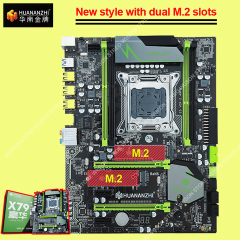 HUANANZHI-placa base X79 LGA2011 Super para videojuegos, con doble ranura M.2 SSD, DDR3, Quad canal de RAM, máximo hasta 128G, RTL8111H, Giga LAN ► Foto 1/6