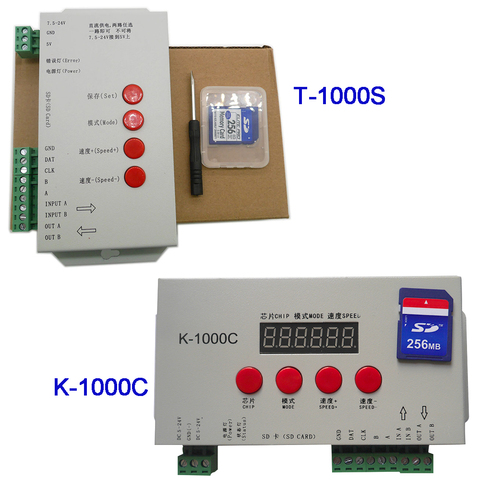 Controlador K-1000C (T-1000S actualizado) K1000C WS2812B, WS2811, APA102, T1000S WS2813 LED 2048 píxeles DC5-24V de controlador de programa ► Foto 1/5