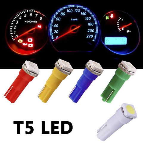 10 Uds T5 1 SMD rojo tablero de la cuña LED Bombilla de coche lámpara 74 dash bombillas de coche led interior del coche con luces de la fuente de luz de estacionamiento 12V 12V ► Foto 1/6