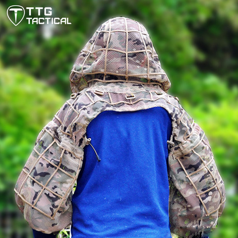 Traje Ghillie táctico para caza, capucha para Airsoft, Paintball, camuflaje, militar, francotirador ► Foto 1/1