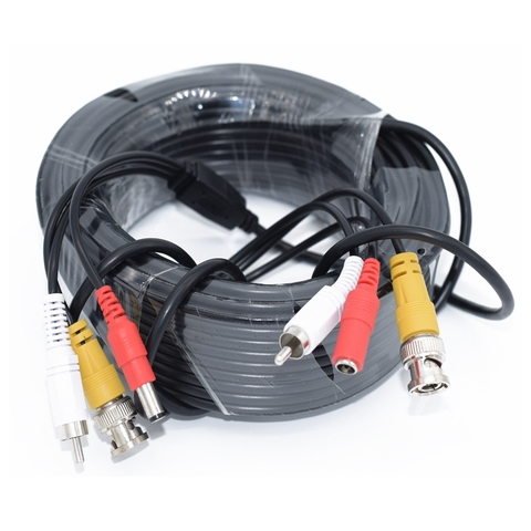 Cable de alimentación de Audio y vídeo para cámara de seguridad, conector 3 en 1 de 5-40M, BNC + RCA + DC, para sistema de vigilancia DVR, Cable CCTV ► Foto 1/4