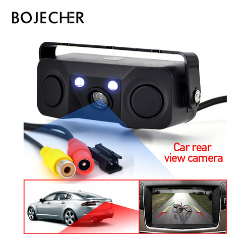 3 en 1 coche sensor de aparcamiento cámara de Vista trasera Auto Parktronic LED coche Radar de estacionamiento copia inversa con sensores 2 monitor de Detector ► Foto 1/6