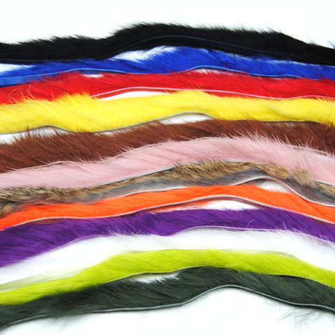 12 Uds Multicolor conejo tiras Zonker mosca serpentina atar Material/liebre doblaje bajo de fibra ► Foto 1/3
