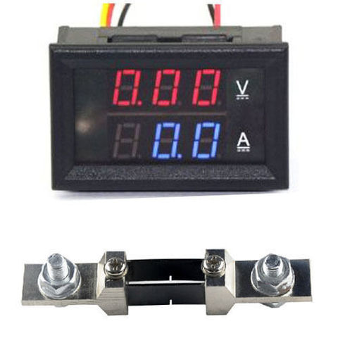 Voltímetro Digital LED DC 0-200V 200A, amhete, medidor de voltaje del Panel actual + derivación ► Foto 1/2