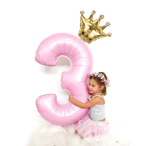 Globos de aluminio con forma de números para niños, 2 uds., 32 pulgadas, adornos para fiesta de cumpleaños, pelota de juguete para niños ► Foto 1/6