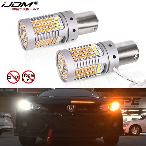 IJDM-bombillas LED Hyper Flash, 21W, BAU15S, Canbus, BA15S, 1156, Blanco/ámbar, para luces diurnas y de señal de giro ► Foto 1/6