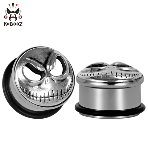 Kubooz piercing Acero inoxidable cráneo Jack oído enchufes y túneles cuerpo joyería oído medidores par venta expansor ► Foto 1/6