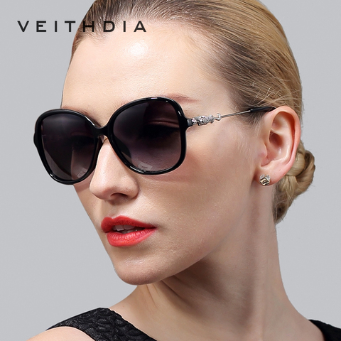 Veithdia retro leopardo tr90 de las mujeres Sol gafas polarizadas diseñador de las señoras Gafas gafas de sol Accesorios para las mujeres 7026 ► Foto 1/6
