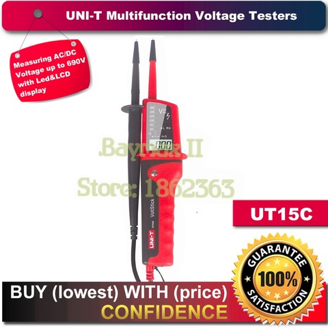 Voltímetro Digital UNI-T UT15C, CC/CA, 12V ~ 690V, probador de voltaje ► Foto 1/6