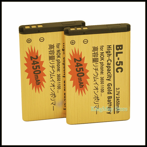 2 unids/lote oro bateria 5C batería BL5C BL-5C de la batería del teléfono móvil para Nokia 2610, 2600, 2300, 6230, 6630, 1100 N70 N71 batería 5C ► Foto 1/4