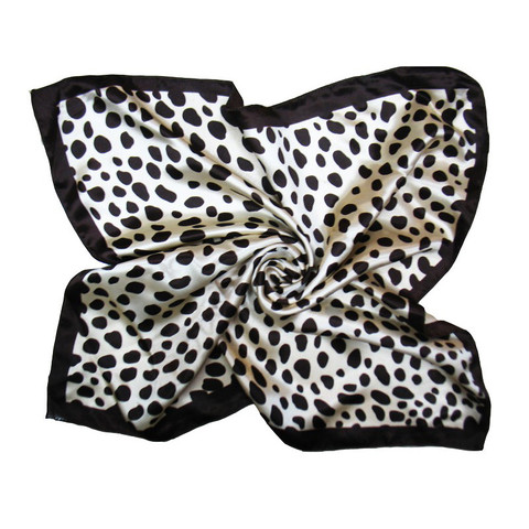 Pañuelo de seda satinada con estampado de leopardo para mujer, para el pelo Pañuelo cuadrado, moda coreana ► Foto 1/6