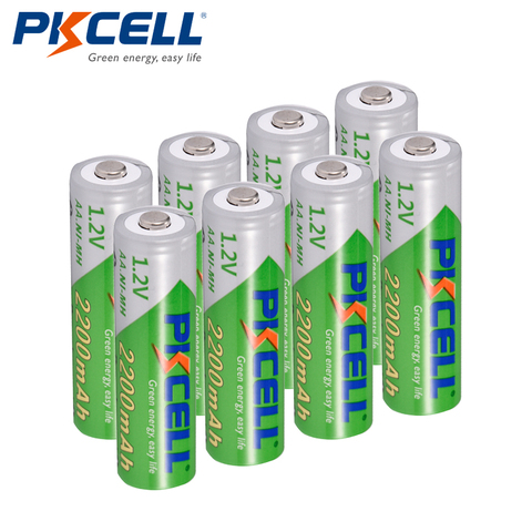 8 piezas/PKCELL AA batería NIMH 1,2 V 2200 mAh Ni-MH 2A 1,2 voltios baja auto-Descarga Durable AA baterías recargables Bateria Baterias ► Foto 1/5