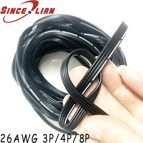 Cable de silicona suave de alta temperatura 26AWG, 3P, 4P, 8P, Cable paralelo, Cable de cobre estañado blanco y negro, línea Flexible de 10M ► Foto 1/6