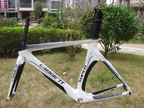 ¡Novedad! ¡Envío Gratis! Aero Carbon TT-Cuadro de bicicleta de carretera, Blanco/negro ► Foto 1/6