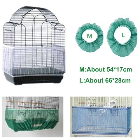Receptor Seed Guard Nylon Mesh Bird Parrot Cover Soft Easy Cleaning Nylon Airy Fabric Mesh Bird Cage Cover Seed Catcher Guard ► Foto 1/6