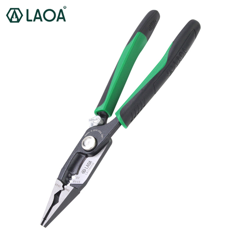 LAOA-Alicates de punta de aguja, herramientas de prensado de 8 pulgadas, pelacables, Alicates de punta larga con función de bloqueo ► Foto 1/6