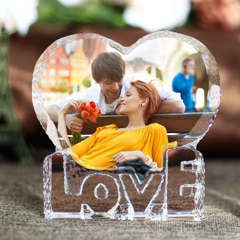 Cristal en miniatura con forma de corazón romántico, artesanías de cristal personalizadas, regalos de amor, accesorios de decoración para el hogar ► Foto 1/6