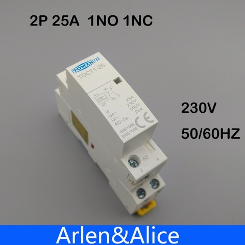 TOCT1 2 P 25A 1NC 1NO 230 V 50/60 HZ, carril Din hogar ac contactor Modular uno normal abrir y cerrar normal ► Foto 1/5