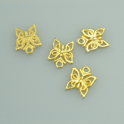 50 Uds. De abalorios de aleación de mariposa de color dorado, 14x12mm, colgante para collar, pulsera, diy, colgantes para fabricación de joyas, 4032A ► Foto 1/1