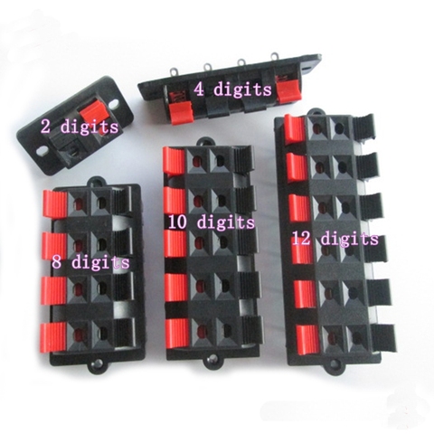 Bloque de terminales de resorte rojo y negro 2 filas de 8 10-bit 12-bit, abrazadera de cableado de amplificador de 4 altavoces de 1 Fila 2 ► Foto 1/5